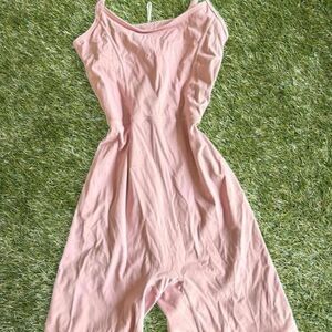 Amazon-essentials Women's Pink and Green Playsuit-romper